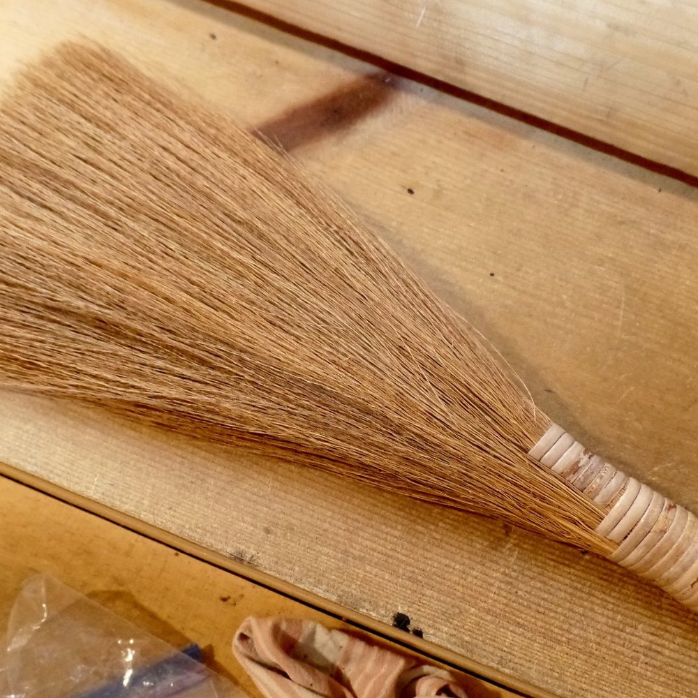 Primitive Turkey Wing Angel Wing Whisk Broom 14 Inch - Picture 9 of 11